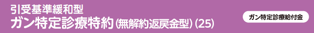 引受基準緩和型ガン特定診療特約（無解約返戻金型）（25）ガン特定診療給付金
