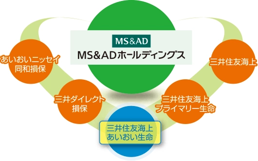 MS&ADホールディングスのグループ会社として、あいおいニッセイ同和損害保険株式会社、三井ダイレクト損害保険株式会社、三井住友海上火災保険株式会社、三井住友海上プライマリー生命保険株式会社、三井住友海上あいおい生命保険株式会社があります。